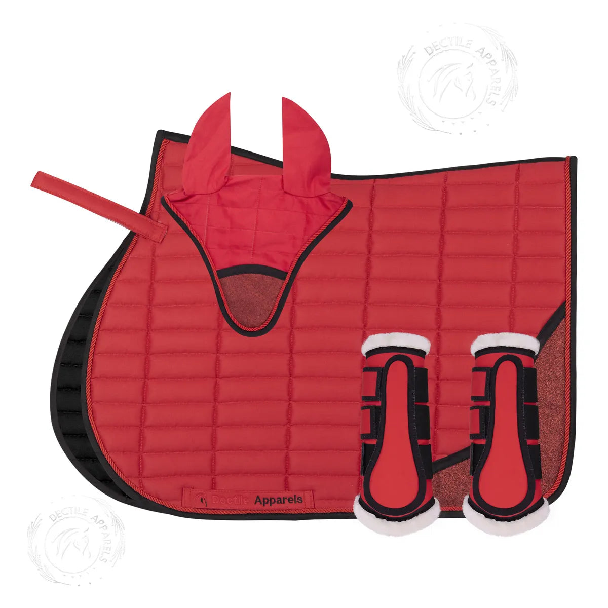 Red English Saddle Pad Set Stylish & Comfortable