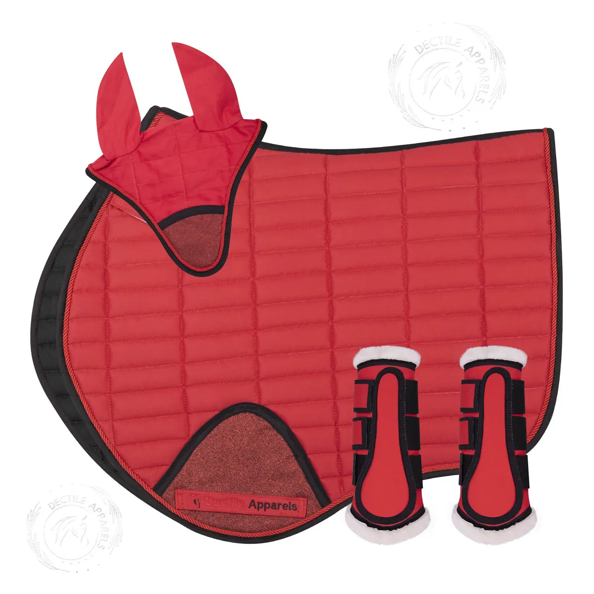 Red English Saddle Pad Set Stylish & Comfortable