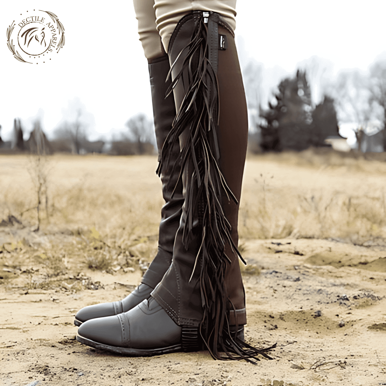 Leather Fringe Fit Half Chaps