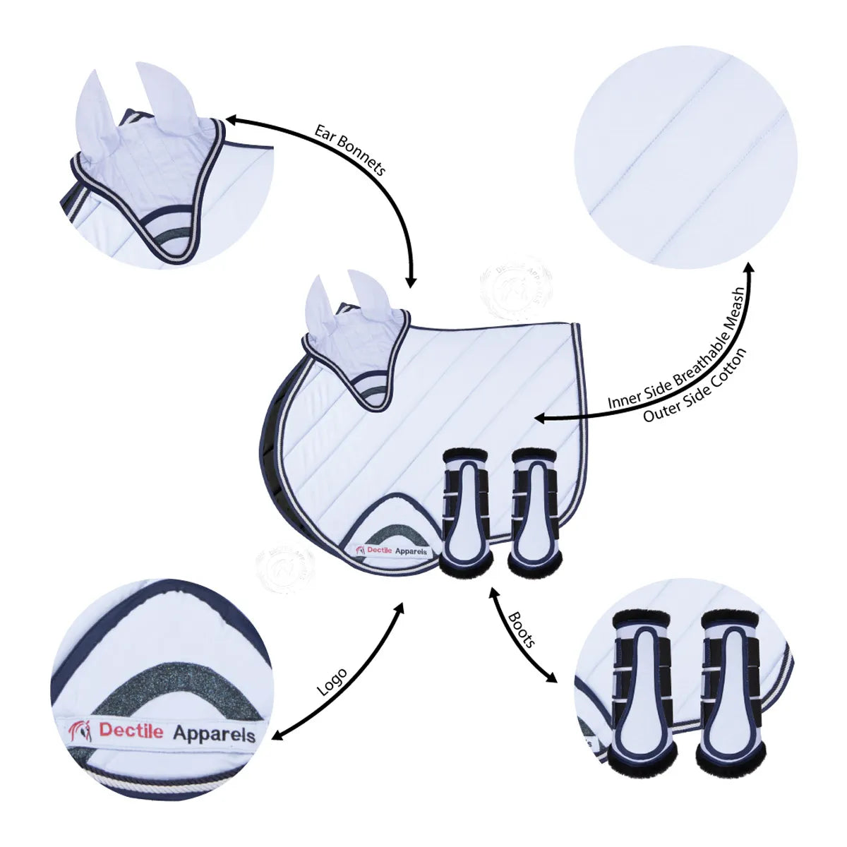Sky Blue English Saddle Pad Set for Comfort & Style