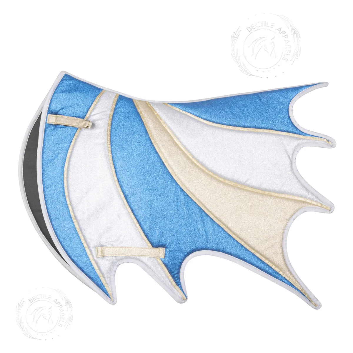 Blue & Gold Glitter Dragon Saddle Pad