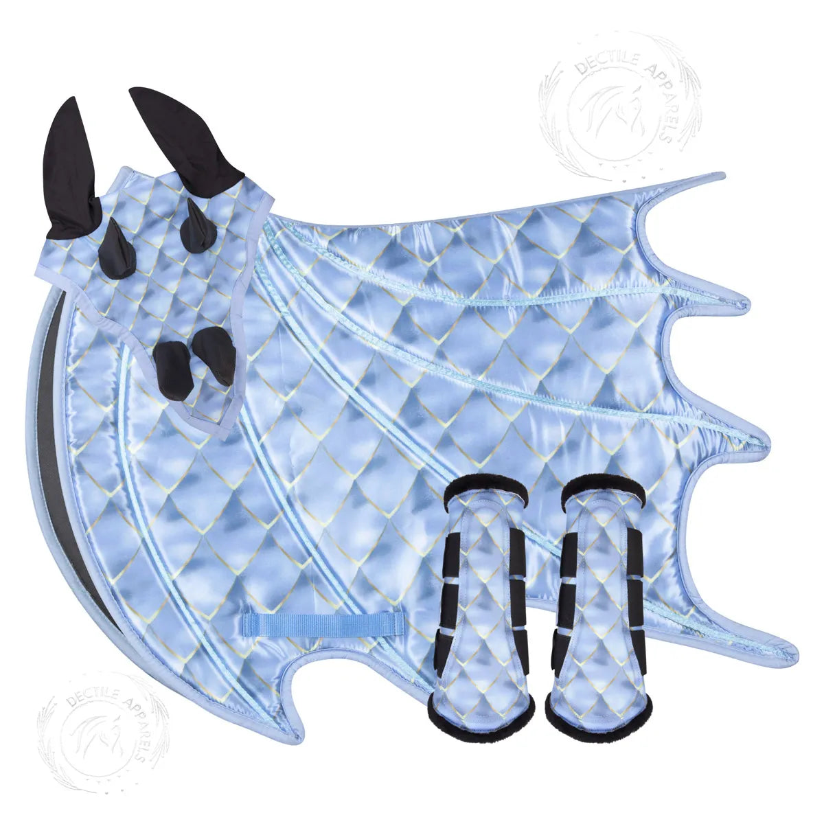 Light Blue Dragon Saddle Pad Set