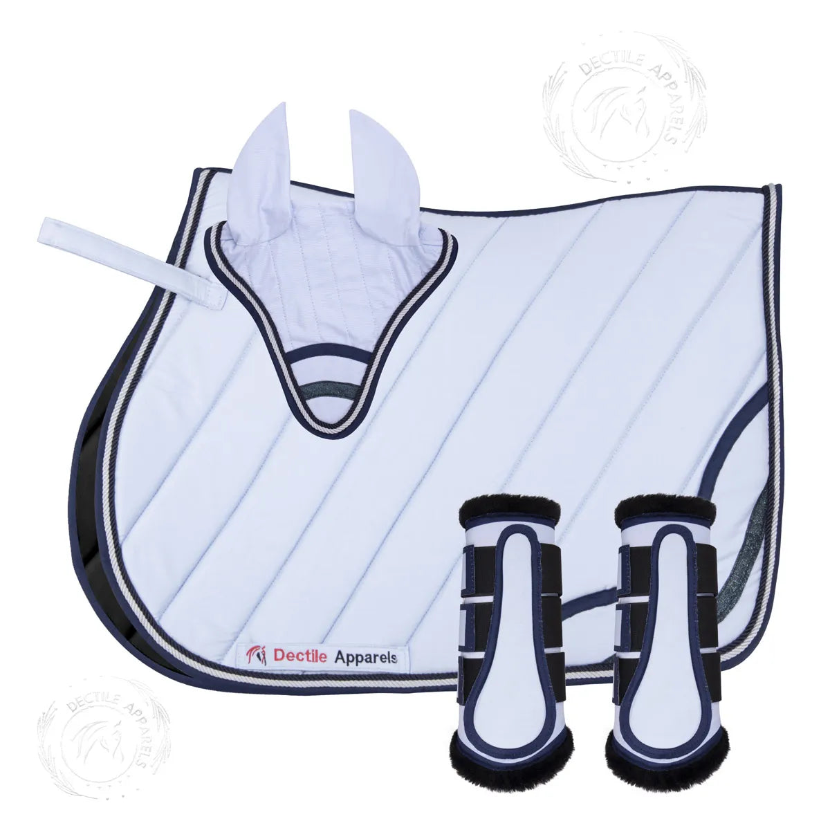 Sky Blue English Saddle Pad Set for Comfort & Style