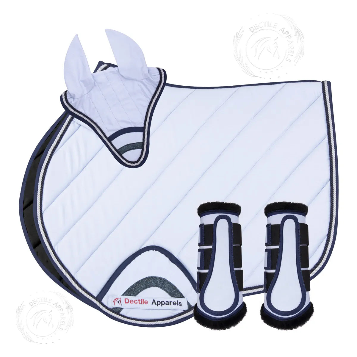 Sky Blue English Saddle Pad Set for Comfort & Style
