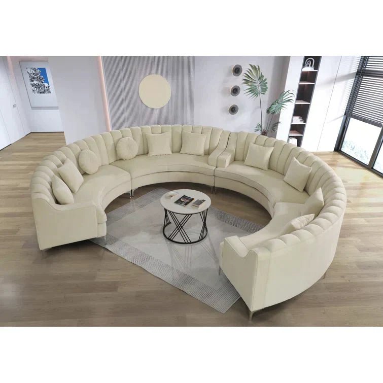 Steubenville 141.34" Wide Velvet Modular Sectional