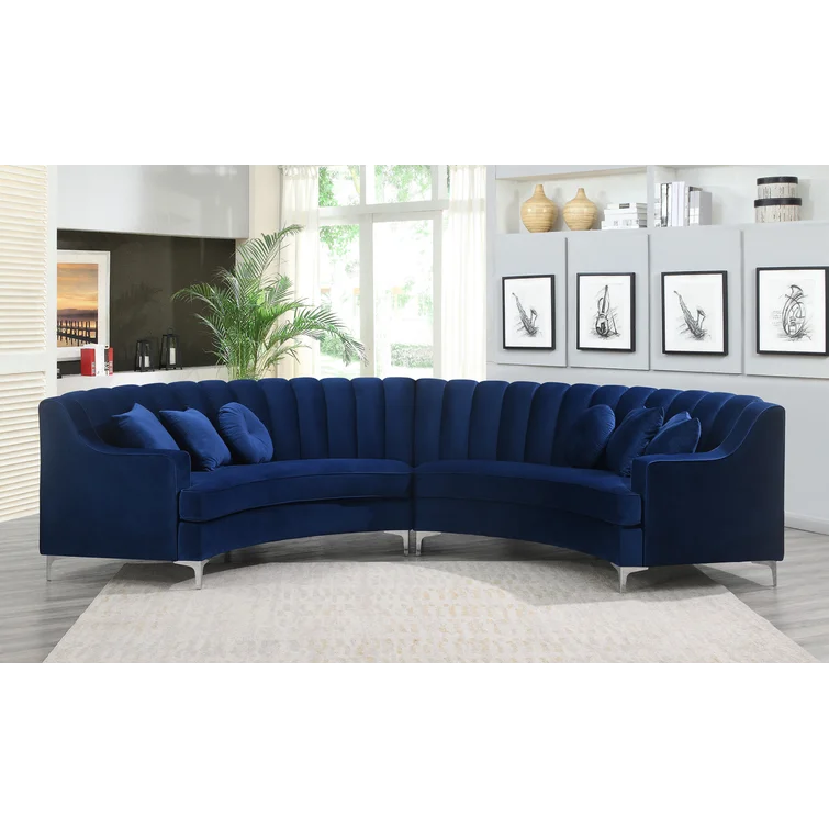 Steubenville 141.34" Wide Velvet Modular Sectional