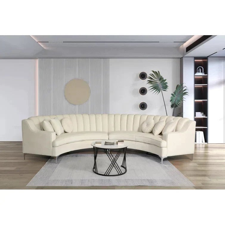 Steubenville 141.34" Wide Velvet Modular Sectional