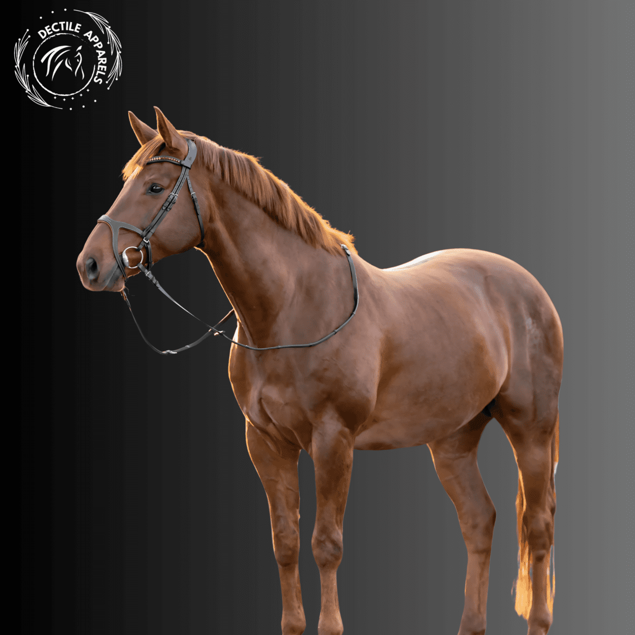 Black with Orange Piping Triomphe Bridle