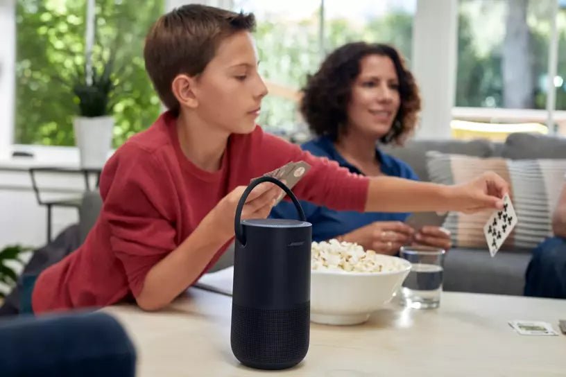 Bose - Portable Smart Speaker with built-in Wi-Fi, Bluetooth, Google Assistant and Alexa Voice Control - Triple Black