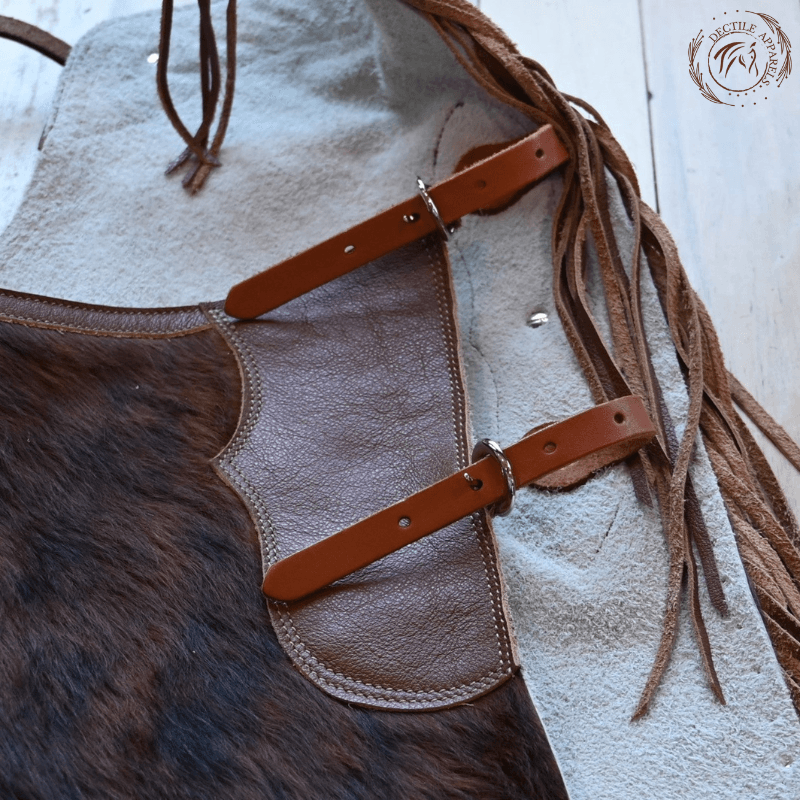 Western Brown Goat Skin Leather Chinks Chap