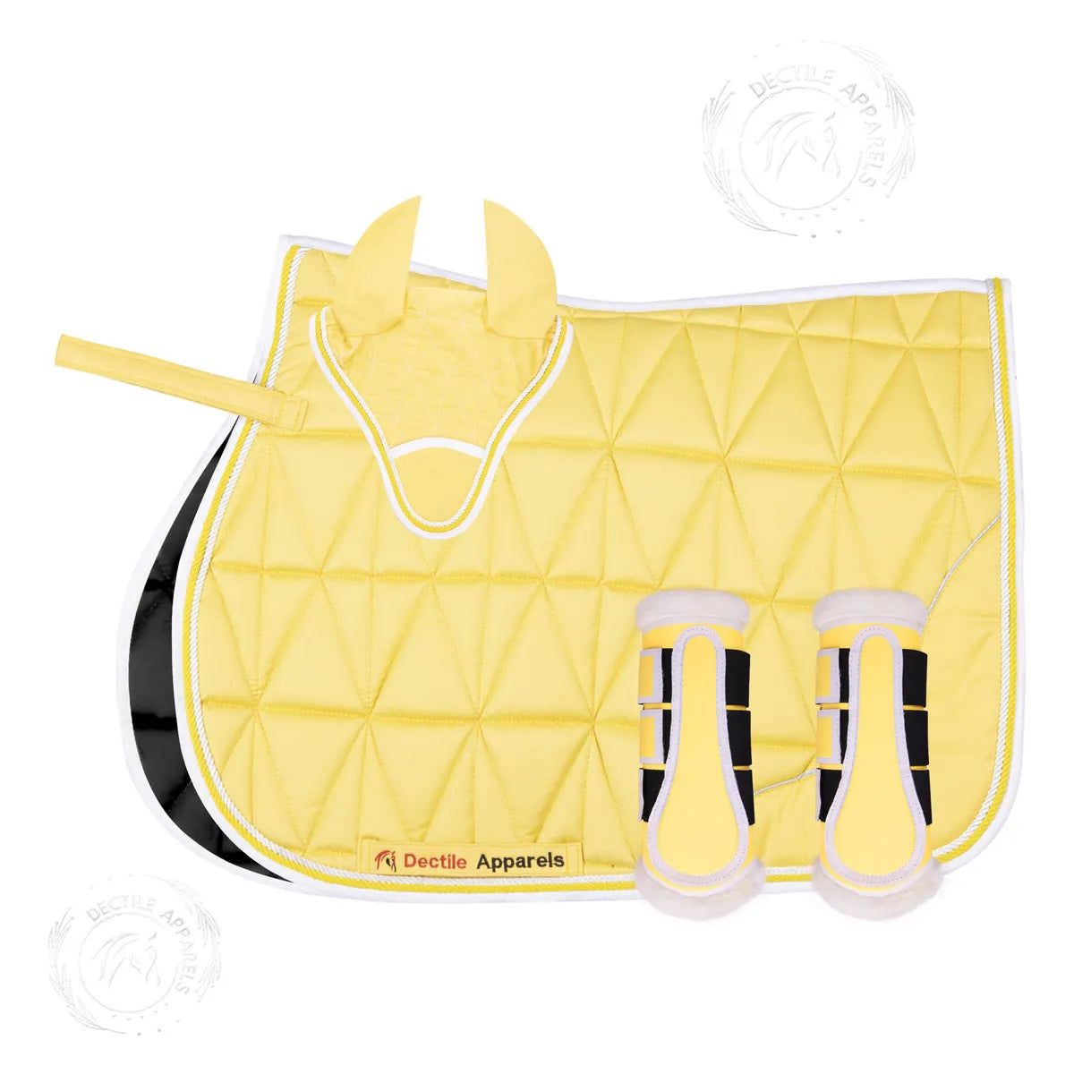 Yellow English Saddle Pad Set | Comfort for Horses