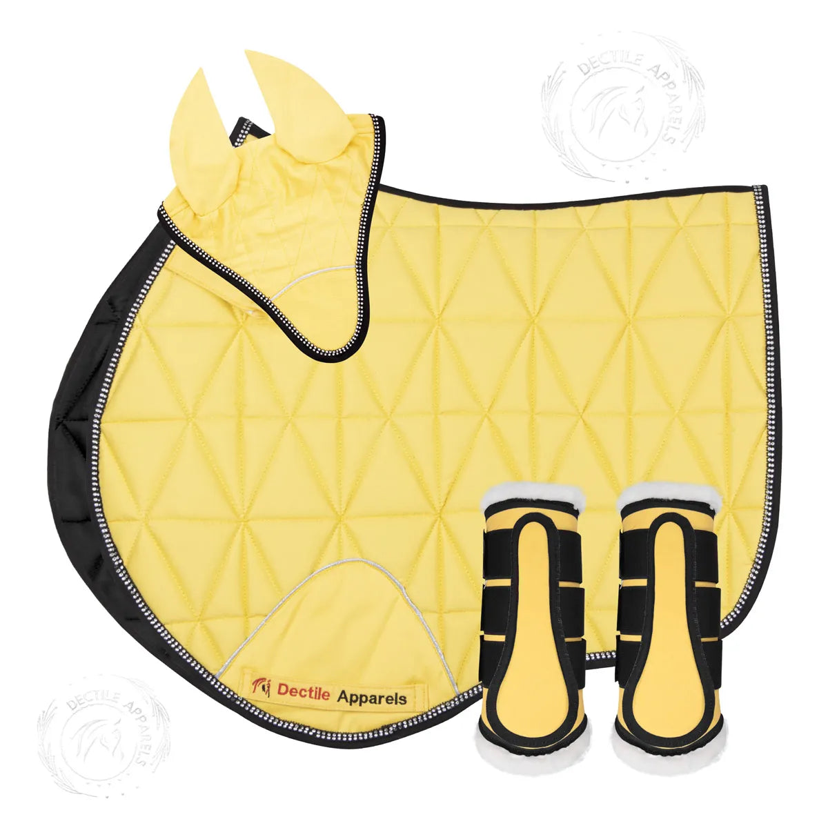 Yellow English Saddle Pad Set | Comfort for Horses