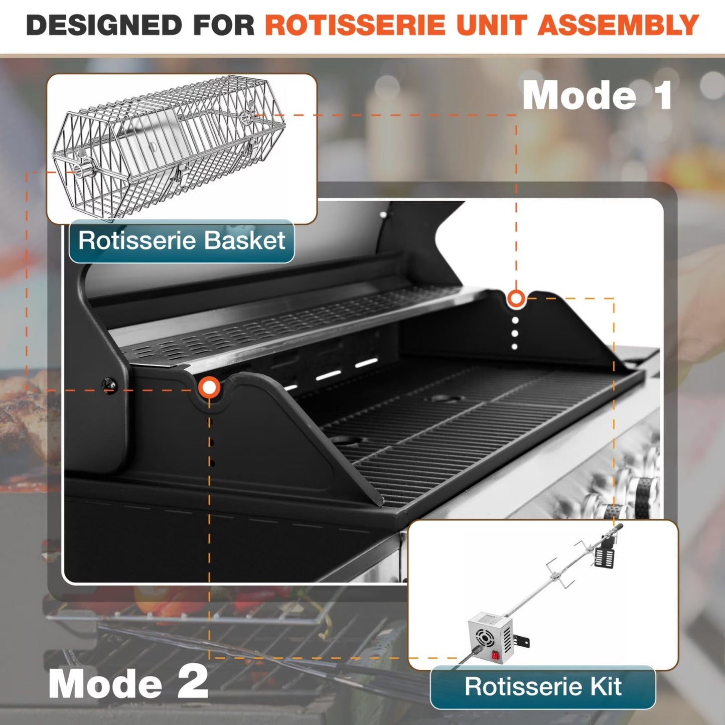 6 Burner Propane Gas Grill with Side Burner Stainless Steel BBQ Grill