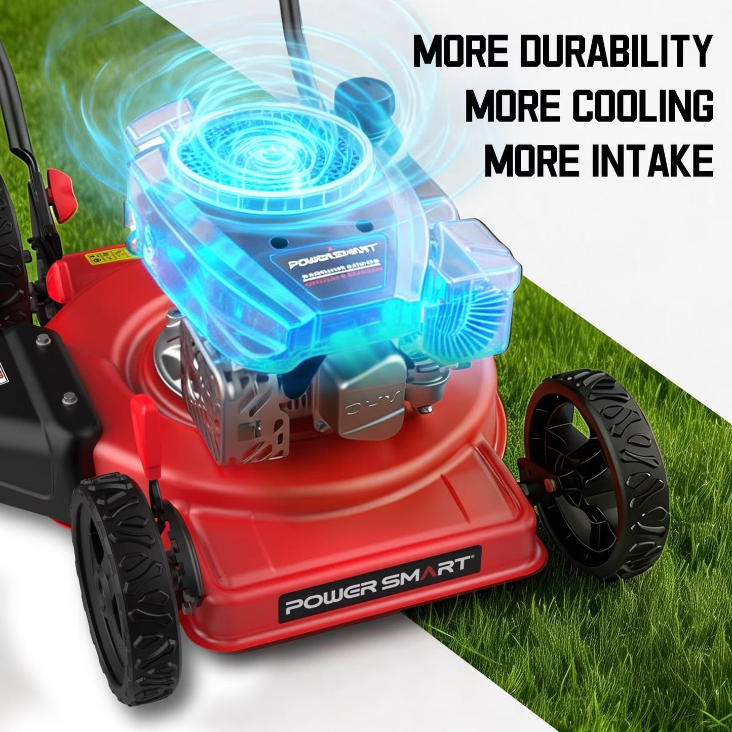 144cc 18" 3-in-1 Gas Push Lawn Mower with 5-Position Height Adjustment