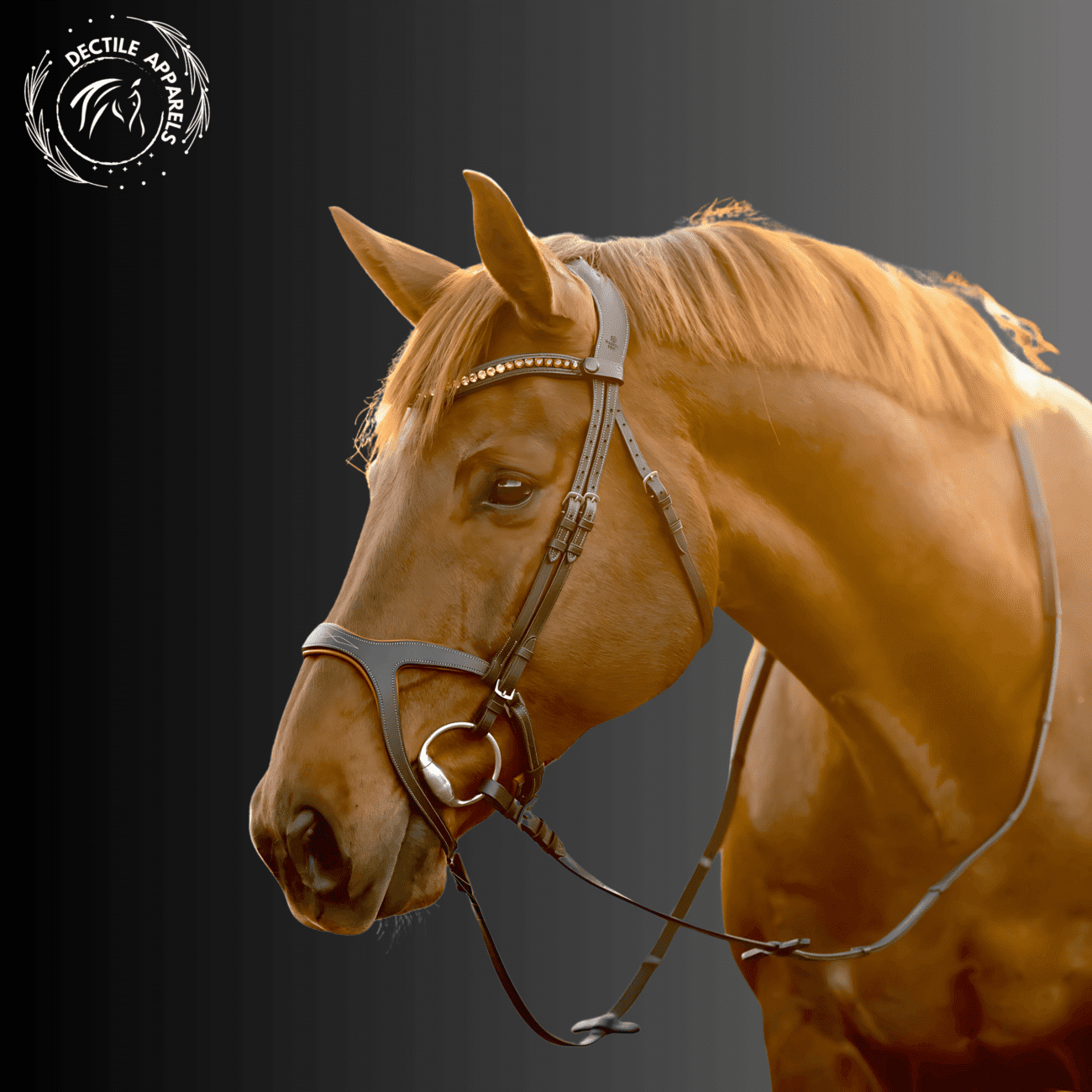 Black with Orange Piping Triomphe Bridle