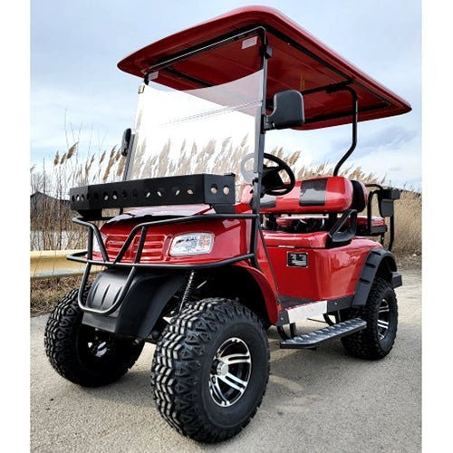 48V eMACHINE Electric Golf Cart – Lifted, Street-Style Design, Red Finish