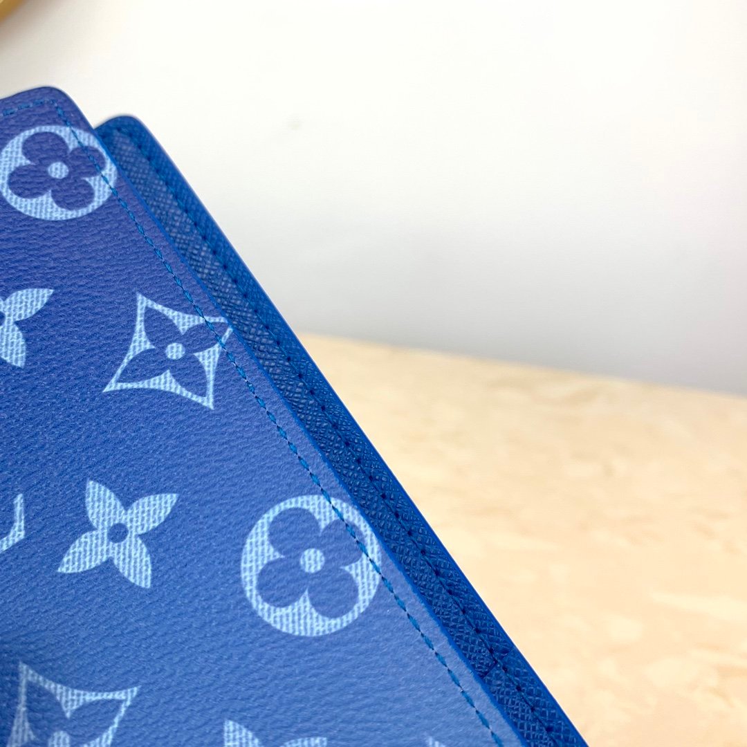 Louis Vuitton Monogram Brazza Wallet 19cm Blue