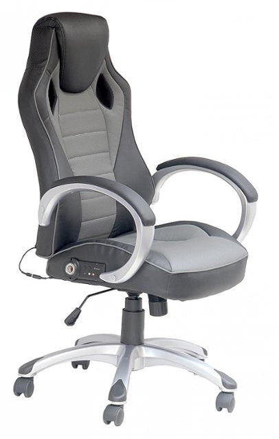 X Rocker - Rogue Sound Office Chair with Fixed Arms and 2.0 Bluetooth - Gray and Black