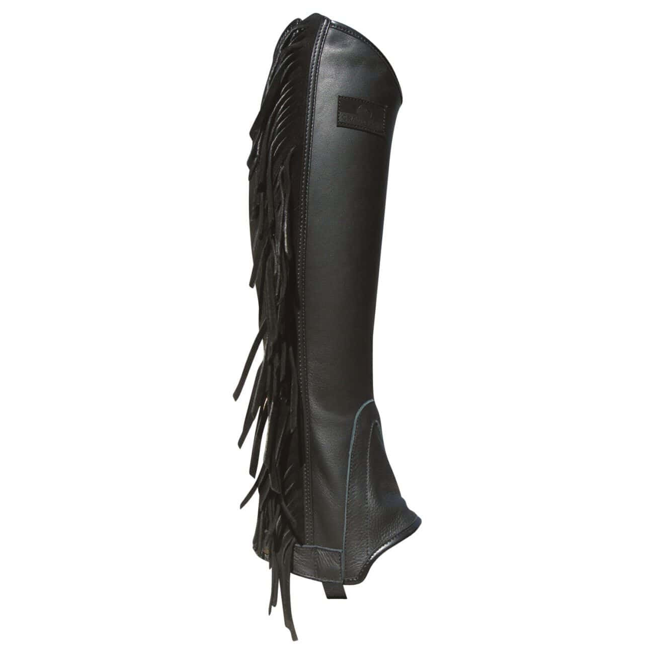 GP Fringe Leather Half Chaps – Black Riding Chap