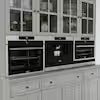 Gray Painted Wood 61.2 in. W Food Pantry Cabinet With Drawers and Adjustable Shelves, Glass Doors, Hutch