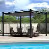 10 ft. x 13 ft. Dark Grey Aluminum Outdoor Patio Pergola with Retractable Sun Shade Canopy Cover