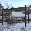 10 ft. x 13 ft. Dark Grey Aluminum Outdoor Patio Pergola with Retractable Sun Shade Canopy Cover