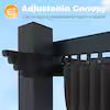 10 ft. x 13 ft. Dark Grey Aluminum Outdoor Patio Pergola with Retractable Sun Shade Canopy Cover