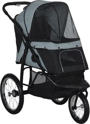 PawHut Small & Medium Dog Stroller, Gray