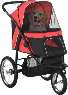 PawHut Small & Medium Dog Stroller, Gray