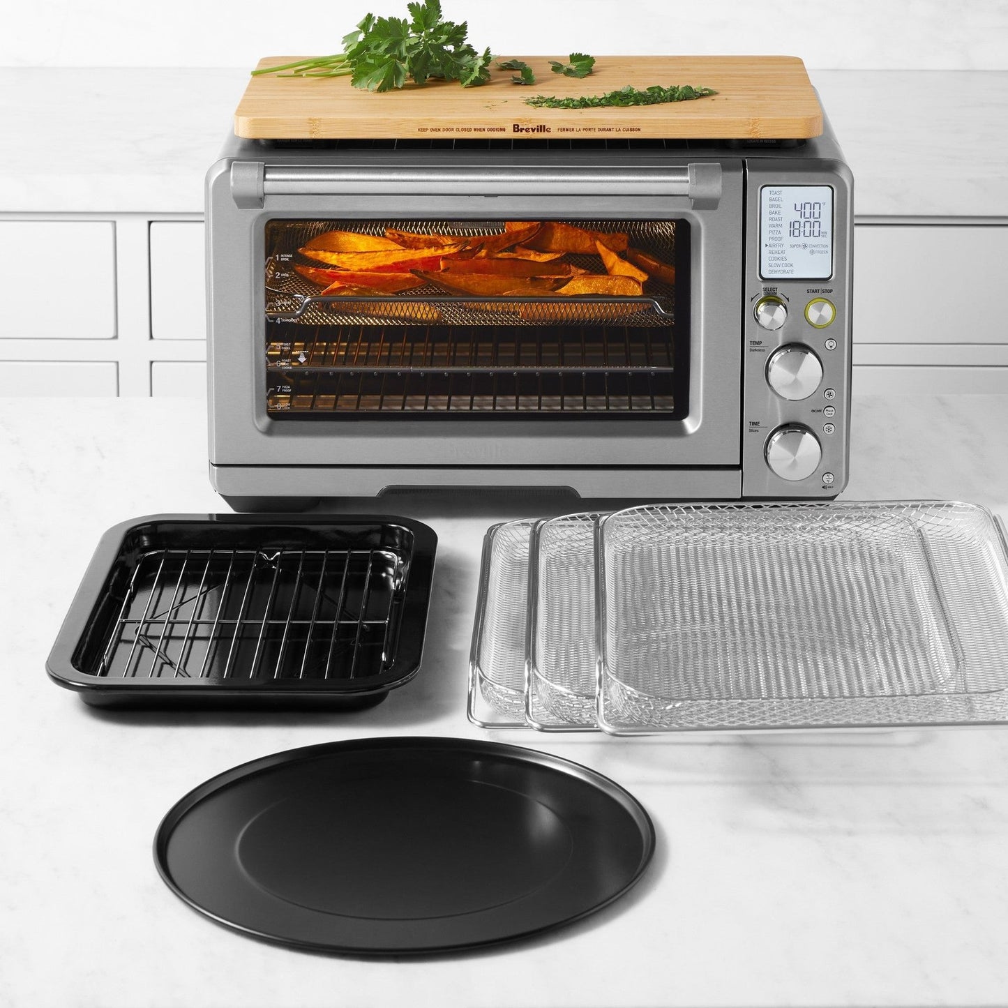Smart Oven Air Fryer Pro with Cutting Board & Mesh Baskets