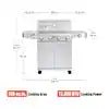 4-Burner Propane Gas Grill in Stainless with LED Controls, Side and Side Sear Burners