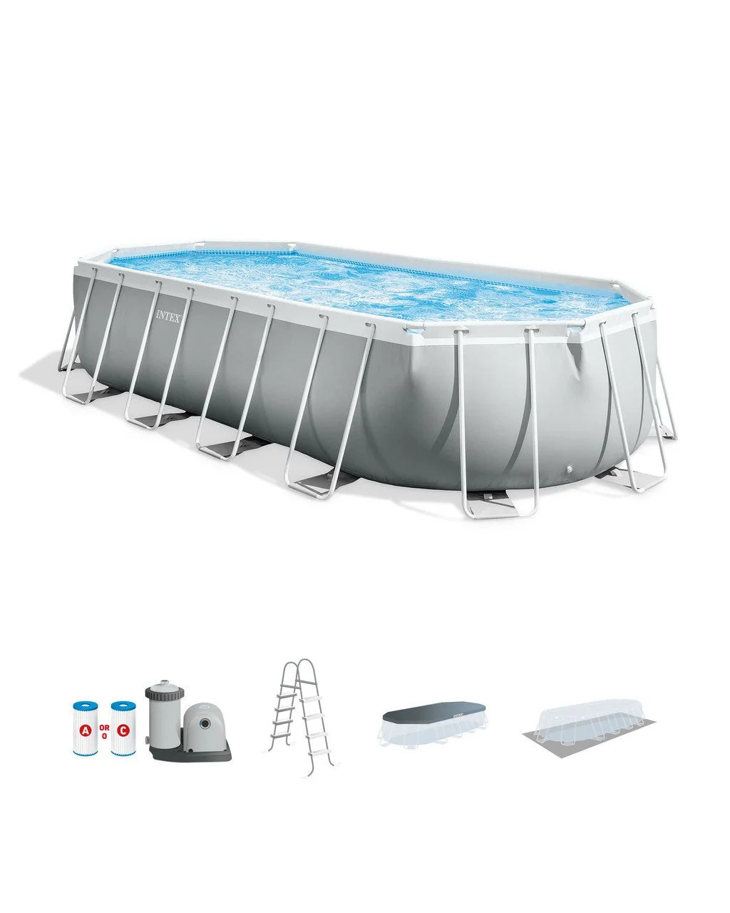 Prism Frame 20ft x 10ft x 48in Oval Above Ground Pool Set – Durable Steel Frame Pool