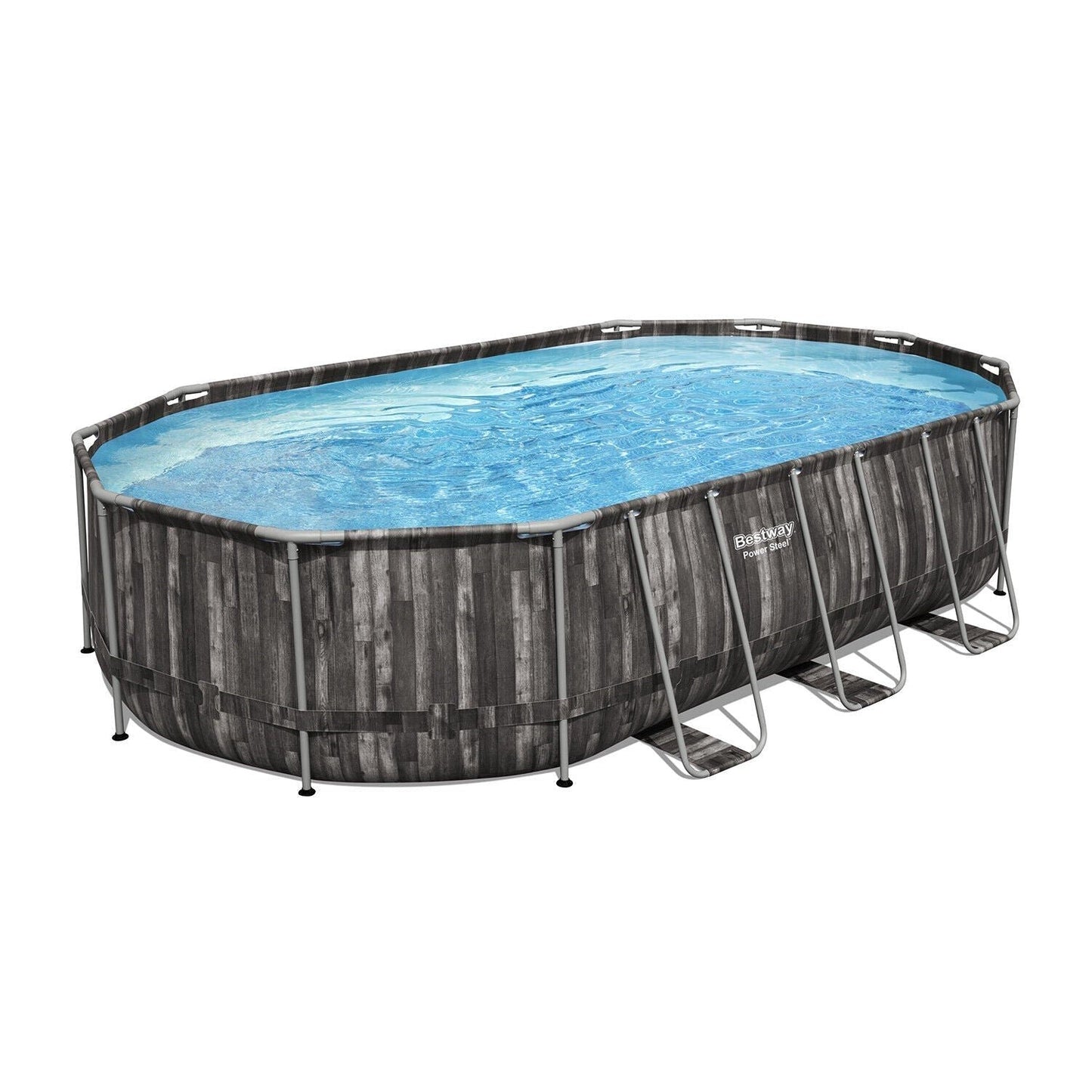 Bestway Power Steel 20' x 12' x 48" Oval Above Ground Swimming Pool Set – Outdoor Family Pool