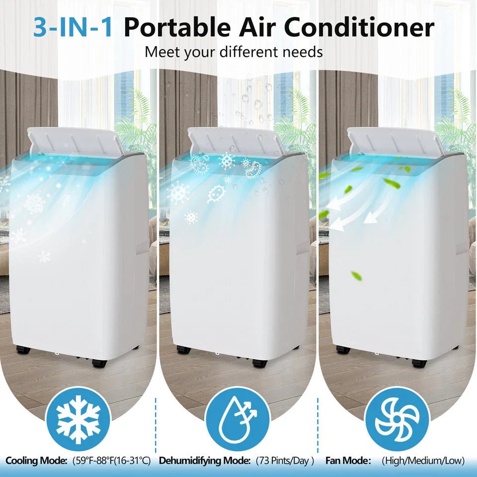 14000 BTU Portable Air Conditioner AC Unit Cooler Fan 750 Sq. ft
