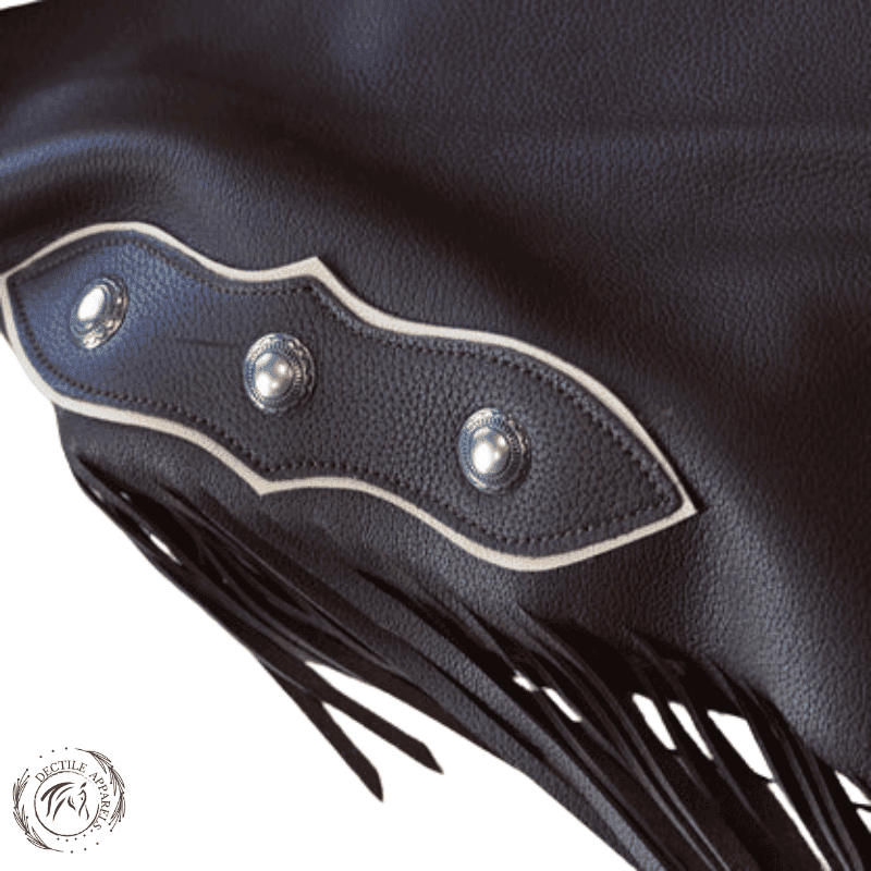 Black Leather Chaps With Fringe