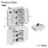 White Manufactured Wood Kitchen Pantry Cabinet with Motion Sensor Light and 180° Swing Doors